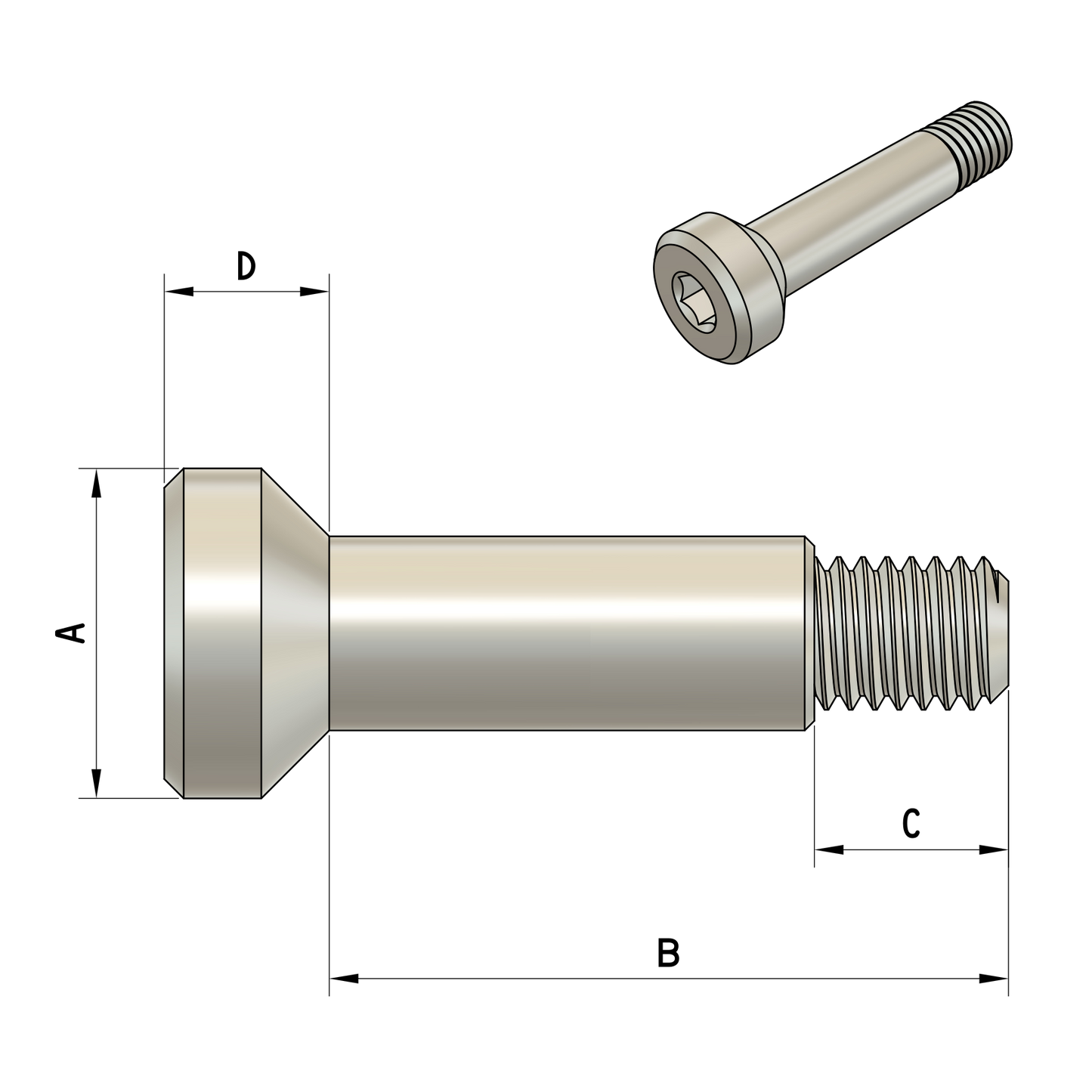 Shock Bolt Countersunk
