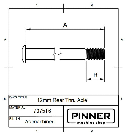 Thru Axle 12mm Rear