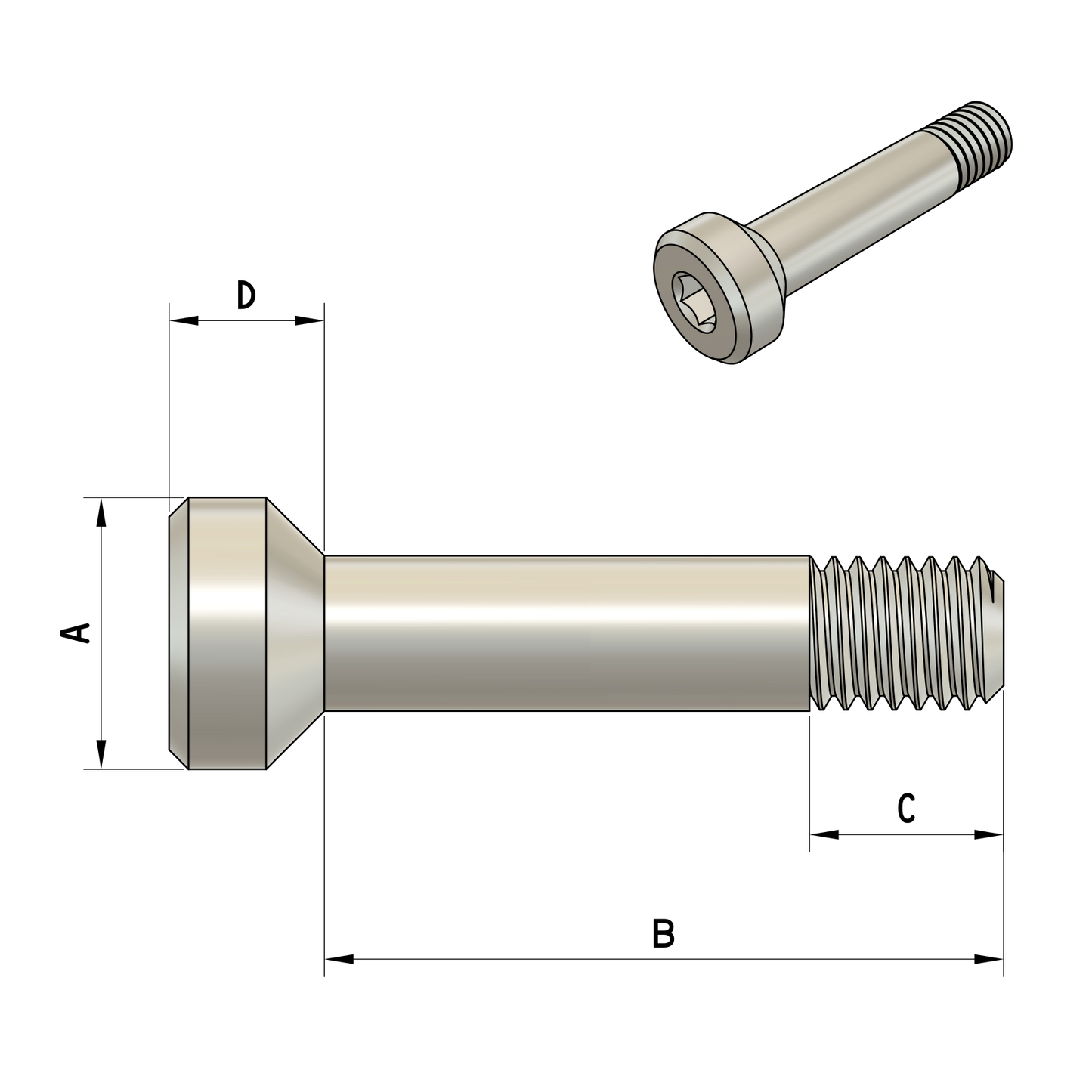 Shock Bolt Countersunk